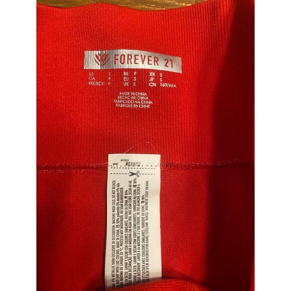 FOREVER 21 Small High-Waisted Red Glitter Athletic Bike Shorts Sparkly Glam - Picture 3 of 5